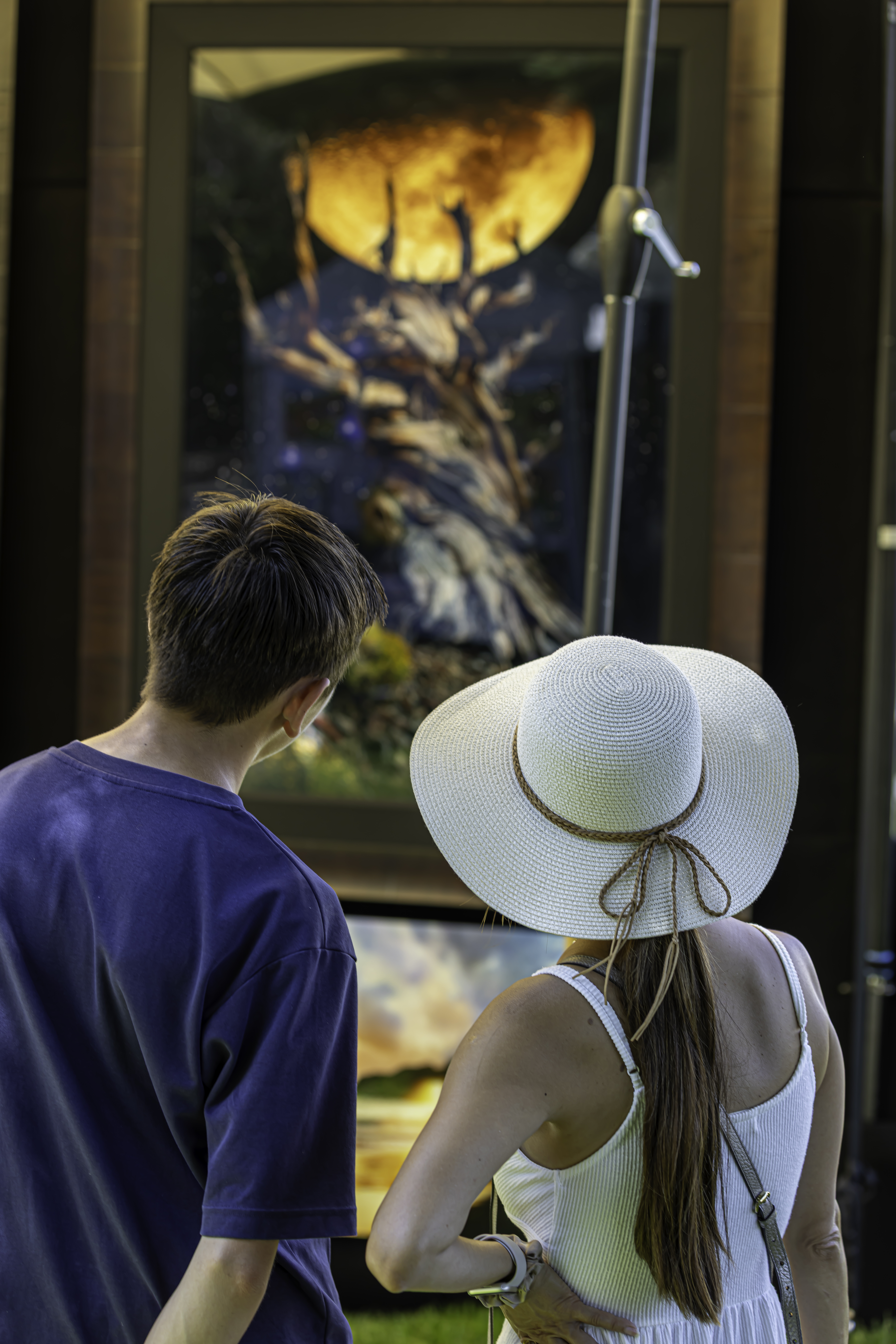 Visitors discovering art